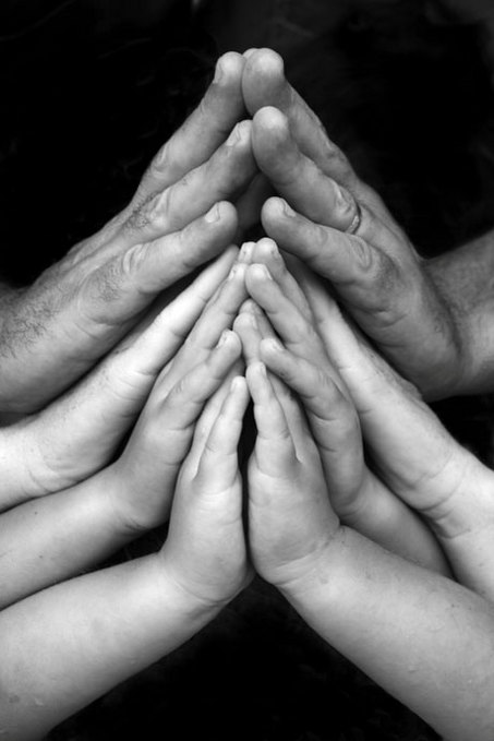 family praying hands